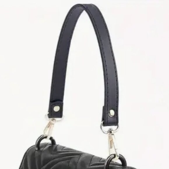 Handbag Wristlet Wallet Black Leather Replacement Strap, NWT - Picture 1 of 5